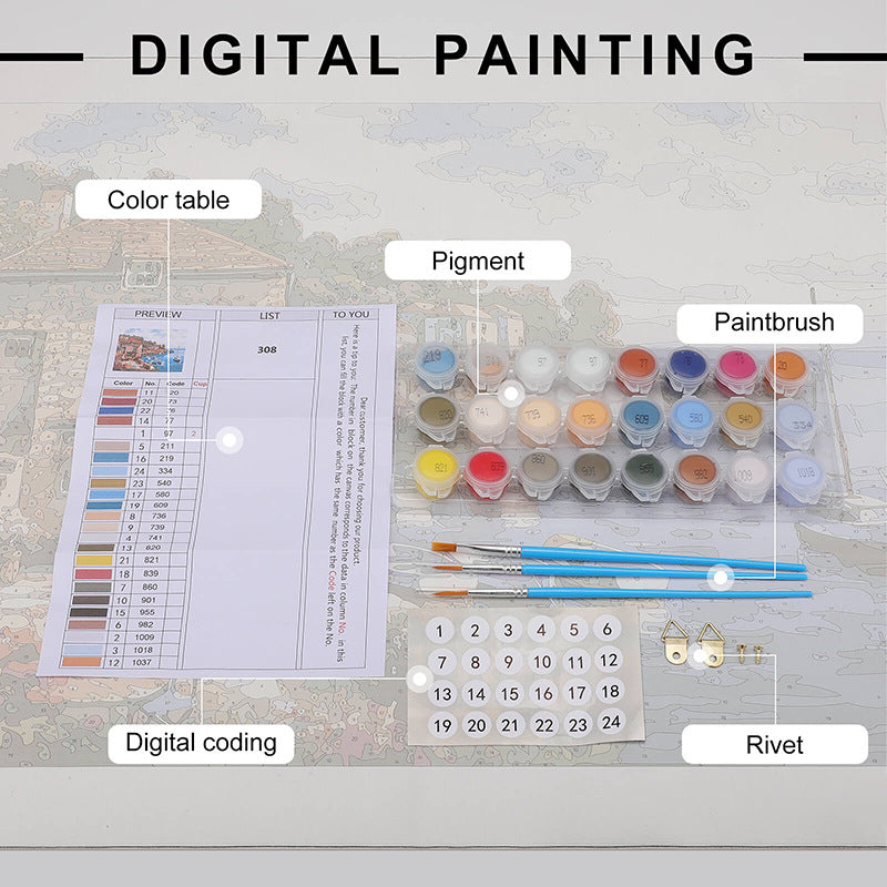 Comfortable Seaside Digital Painting DIY Paint By Numbers 66
