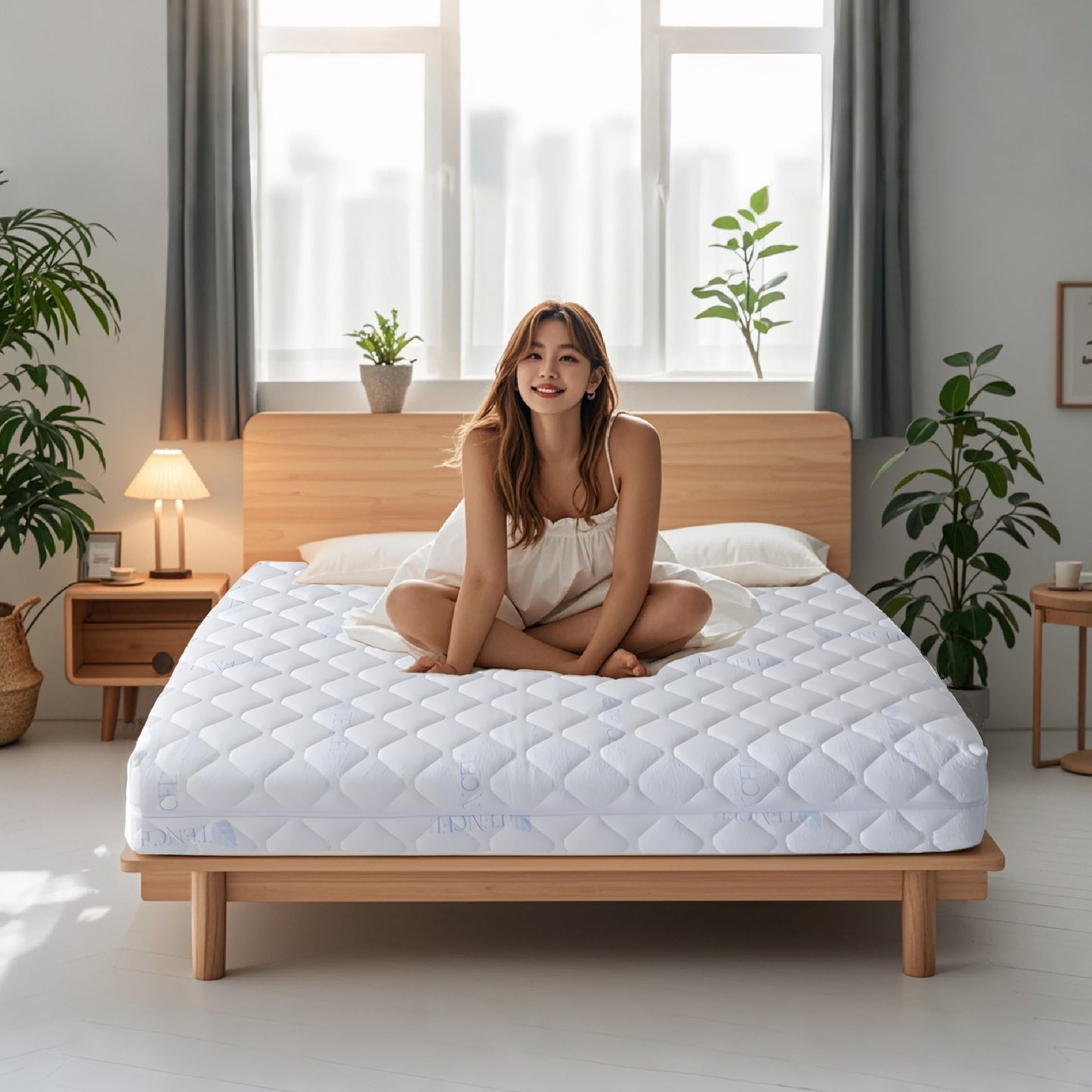 DESIGNSDWELL Three-layers (20cm/25cm/30cm/) "Massage + Flat" Organic Latex Mattress