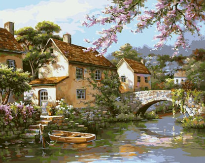 Spring In The Small Town Digital Painting DIY Paint By Numbers 72