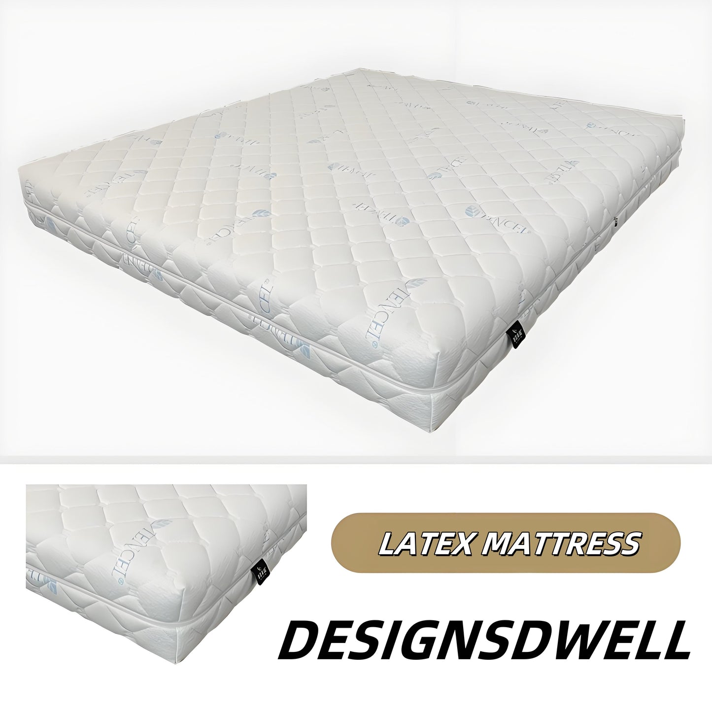 DESIGNSDWELL Three-layers (20cm/25cm/30cm/) "Massage + Flat" Organic Latex Mattress